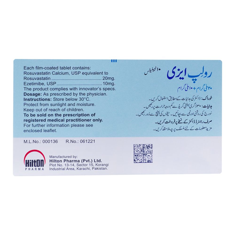 Hilton Pharma Rolip Eze Tablet, 20mg + 10mg, 10-Pack product image 2 - Bolanclinic