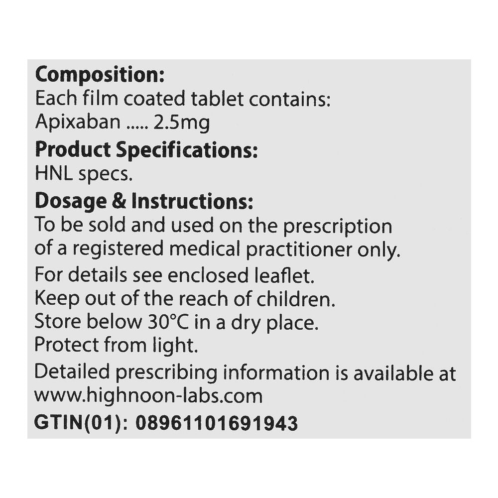 Highnoon Laboratories Apiban Tablet, 2.5mg, 30-Pack product image 3 - Bolanclinic