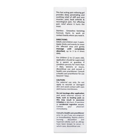 Gennec Health Sciences Rub.A535 Pain Relief Gel, 50g product image 2 - Bolanclinic