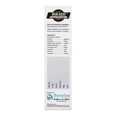 Gennec Health Sciences Rub.A535 Pain Relief Gel, 50g product image 3 - Bolanclinic