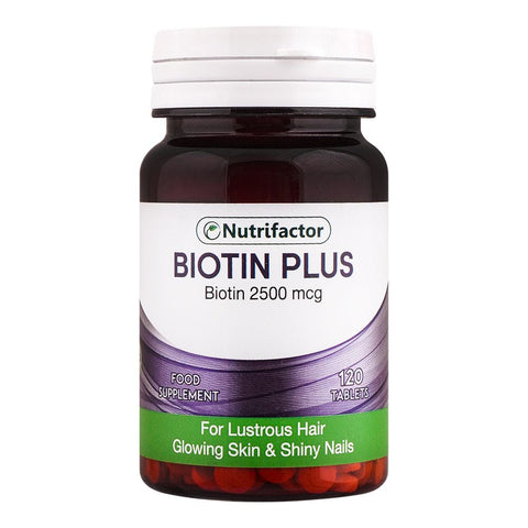 Nutrifactor Biotin Plus 2500 Mcg Food Supplement Tablet, 120-Pack product image - Bolanclinic