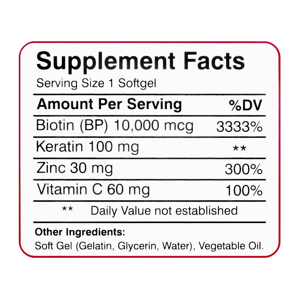 Jen Pharm Anagrow Biotin 10000mcg With Keratin, Soft Gel Capsules, 30-Pack product image 8 - Bolanclinic