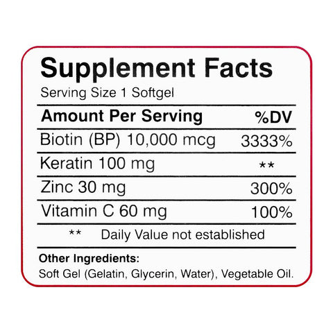 Jen Pharm Anagrow Biotin 10000mcg With Keratin, Soft Gel Capsules, 30-Pack product image 8 - Bolanclinic