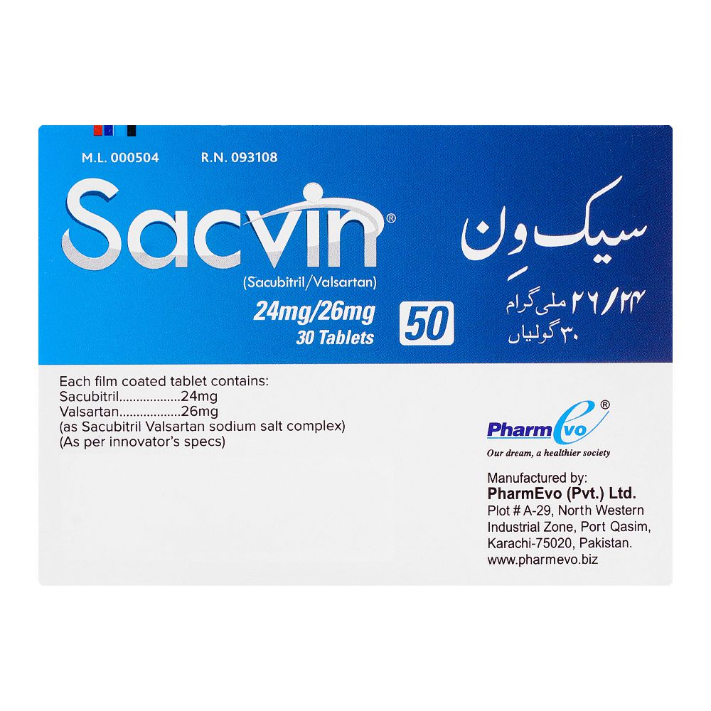 PharmEvo Sacvin 50, 24mg/26mg Tablets, 30-Pack product image 2 - Bolanclinic