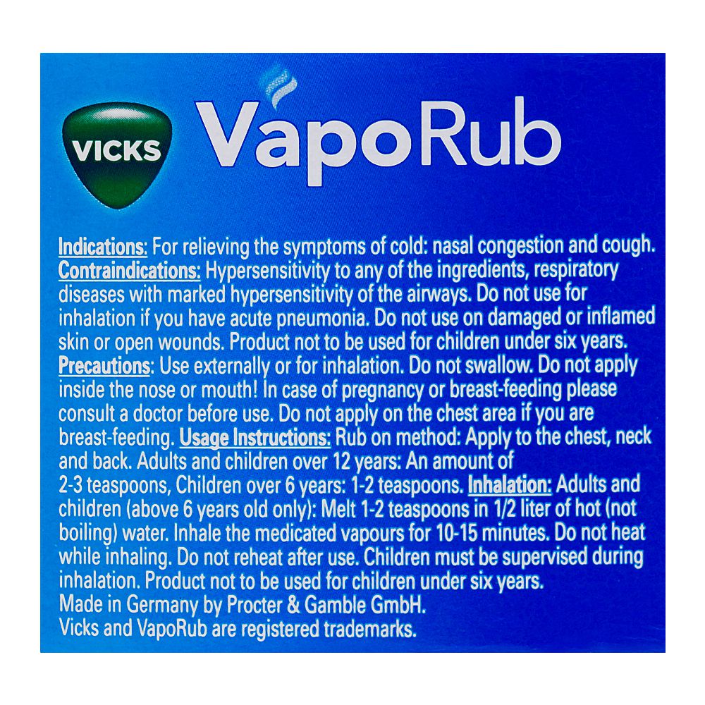 GSK Vicks Vapo Rub Ointment For Cold Relief, 50g product image 3 - Bolanclinic