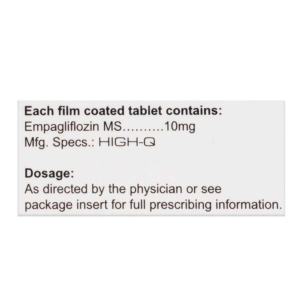 High-Q Pharmaceuticals Empagli Tablet, 10mg, 14-Pack product image 4 - Bolanclinic