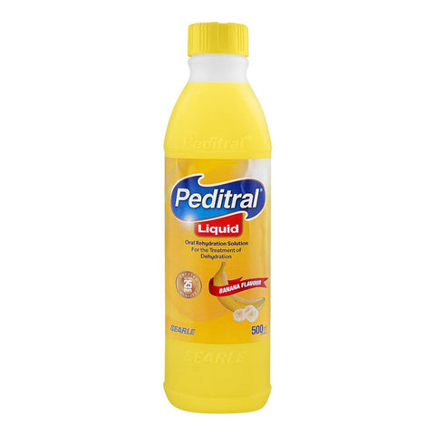 Searle Peditral Liquid Banana Oral Rehydration Solution, 500ml product image - Bolanclinic