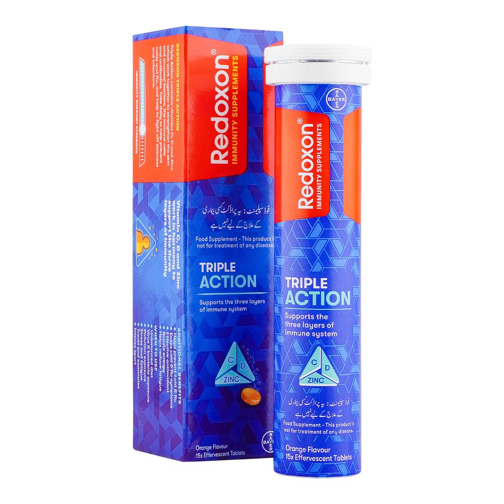 Bayer Pharmaceuticals Redoxon Triple Action Orange Flavour Tablets, 15-Pack product image - Bolanclinic