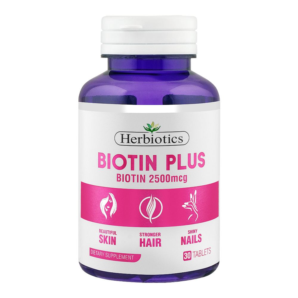 Herbiotics Biotin Plus Biotin 2500mcg, Beautiful Skin, Stronger Hair, Shiny Nails, 30-Pack product image - Bolanclinic