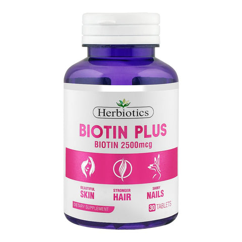 Herbiotics Biotin Plus Biotin 2500mcg, Beautiful Skin, Stronger Hair, Shiny Nails, 30-Pack product image - Bolanclinic