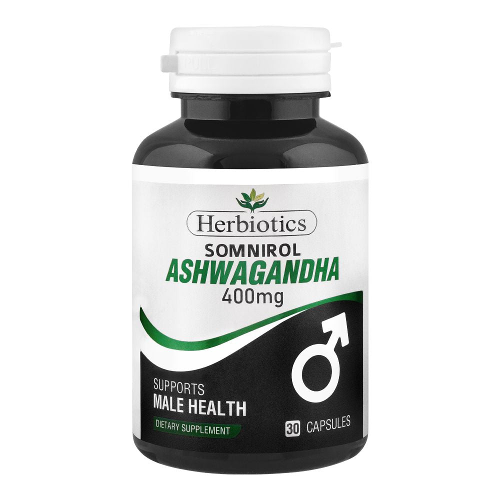 Herbiotics Somnirol Ashwagandha, Supports Male Health, 400mg Dietary Supplement, 30-Pack product image - Bolanclinic