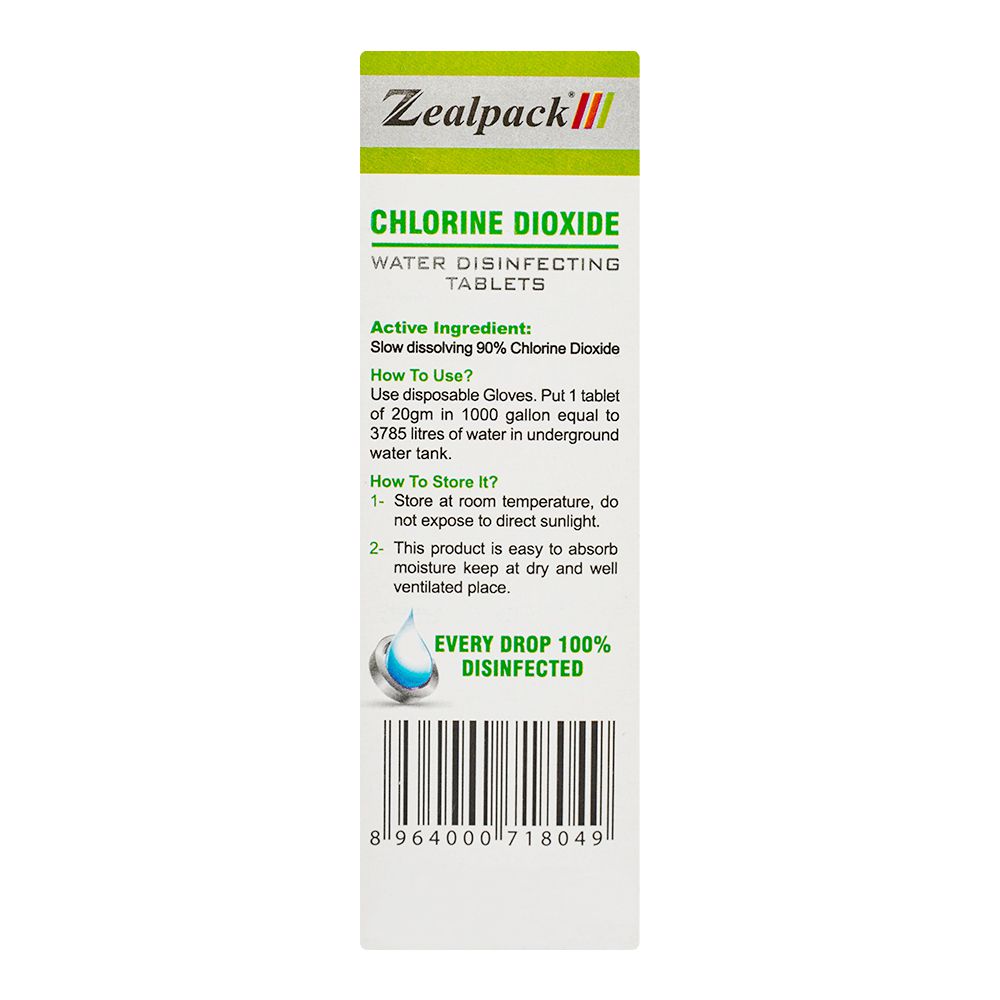 Zeal Pack Chlorine Dioxide Water Disinfecting Tablet, 20mg Each, 4-Pack product image 3 - Bolanclinic
