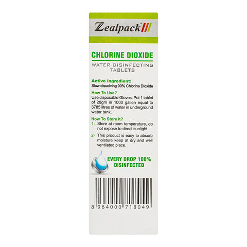 Zeal Pack Chlorine Dioxide Water Disinfecting Tablet, 20mg Each, 4-Pack product image 3 - Bolanclinic