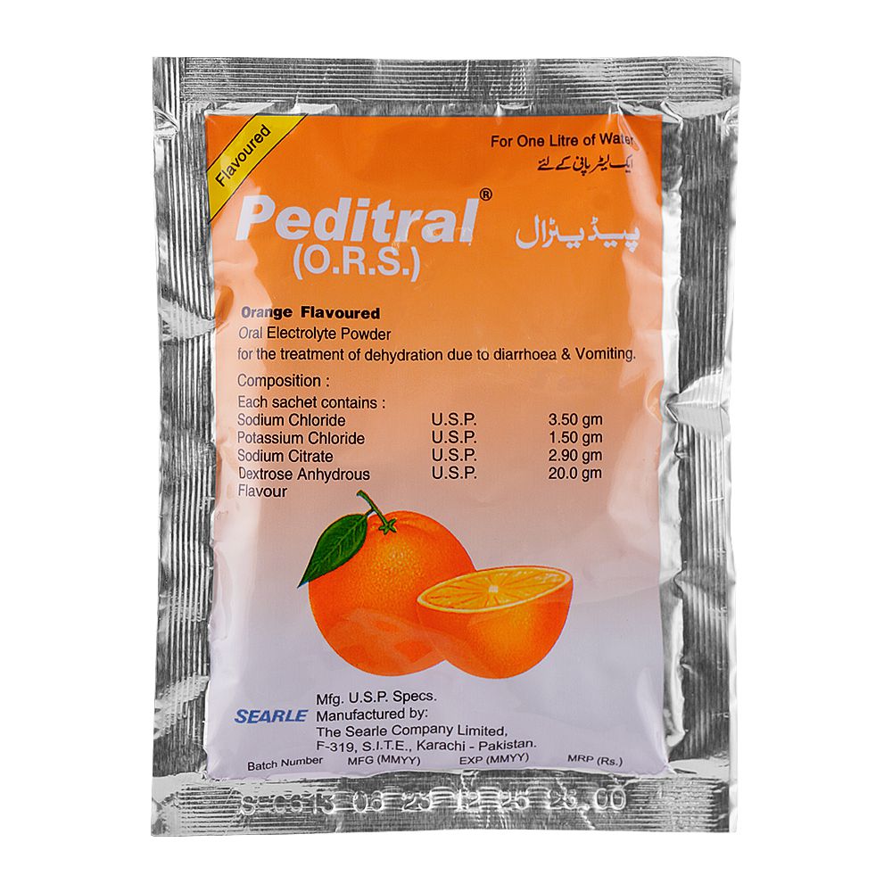 Searle Peditral ORS Orange Flavor Sachet product image - Bolanclinic