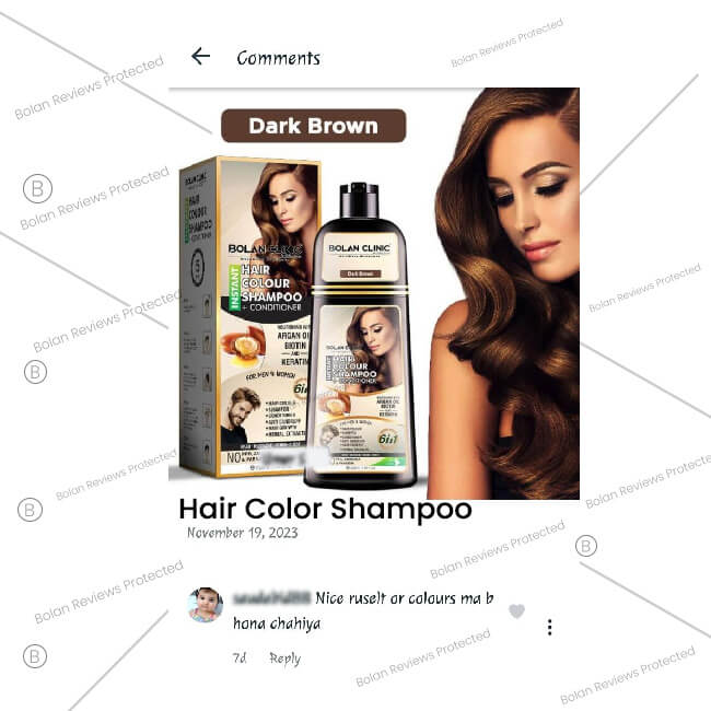 Bolan Clinic Dark Brown Hair Color Shampoo for men and women