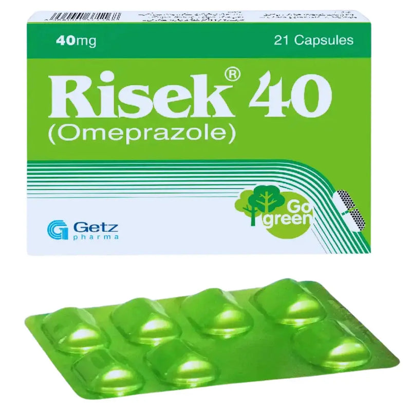 RISEK 40MG CAP GO GREEN (21S) - Bolan Clinic Pharmacy