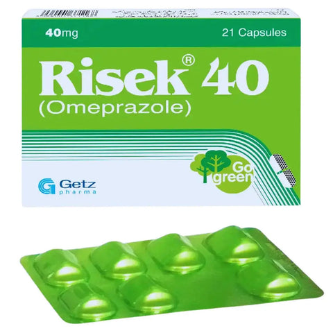 RISEK 40MG CAP GO GREEN (21S) - Bolan Clinic Pharmacy