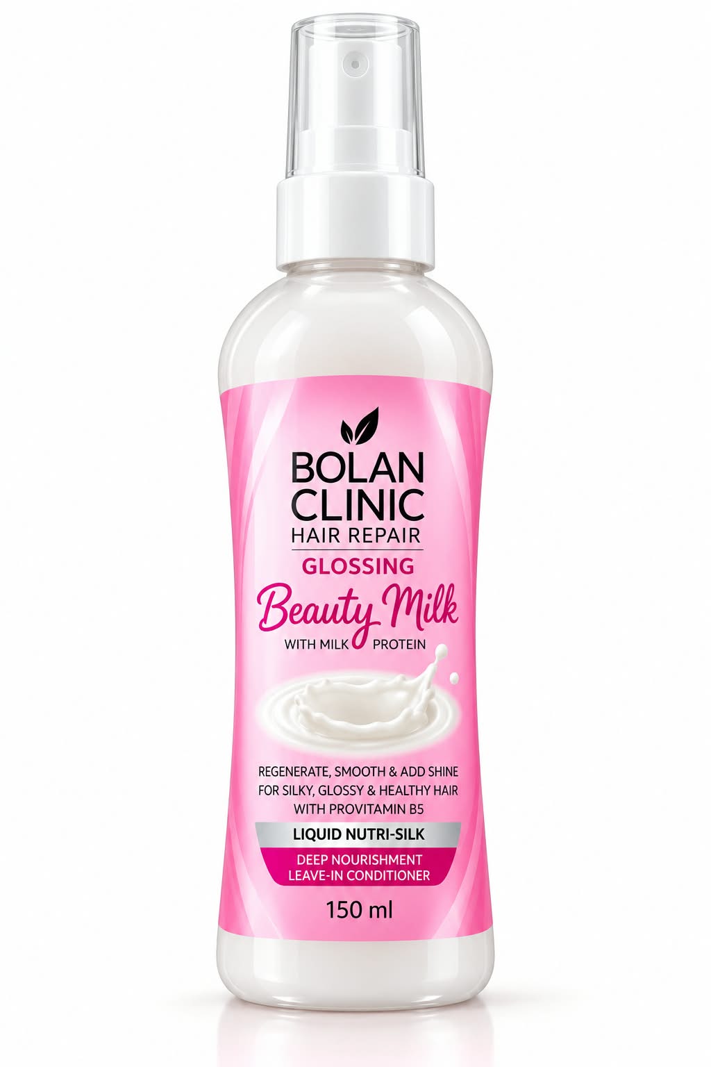 Bolan Clinic Hair Repair Glossing Beauty Milk with Milk Protein and ProVitamin B5, 150 ml leave-in conditioner