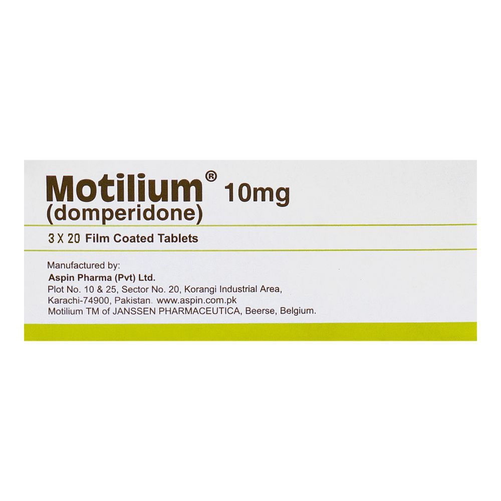 Aspin Pharma Motilium Tablet, 10mg, 1-Strip product image 2 - Bolanclinic