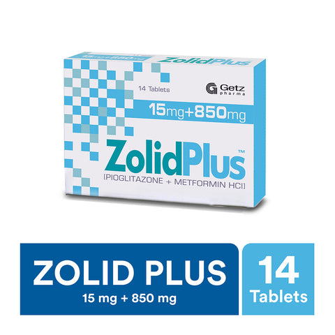 Getz Pharma Zolid Plus Tablet, 15mg + 850mg, 14-Pack product image - Bolanclinic