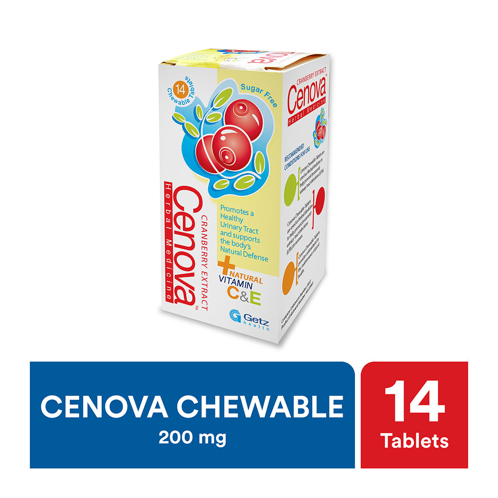 Getz Pharma Cenova Chewable Tablet, Cranberry Extract, 14-Pack product image - Bolanclinic