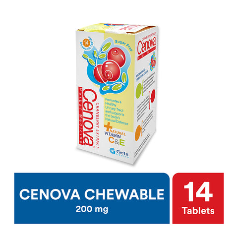 Getz Pharma Cenova Chewable Tablet, Cranberry Extract, 14-Pack product image - Bolanclinic