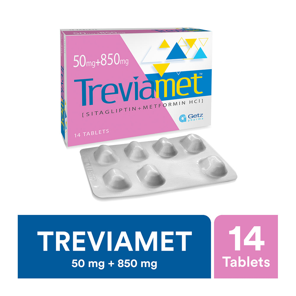 Getz Pharma Treviamet Tablet, 50mg + 850mg, 14-Pack product image - Bolanclinic