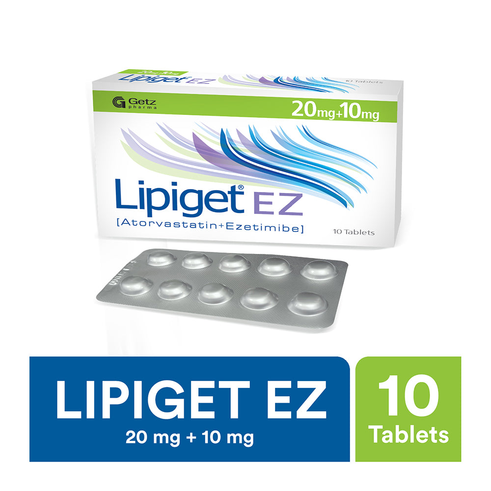Getz Pharma Lipiget EZ Tablet, 20mg + 10mg, 10-Pack product image - Bolanclinic