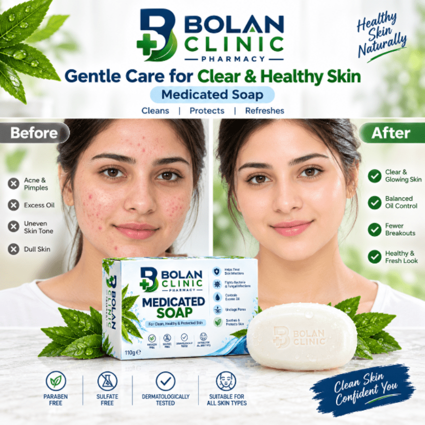 Medicated Soap - Supports a Cleaner-Looking Skin Surface - Bolan Clinic
