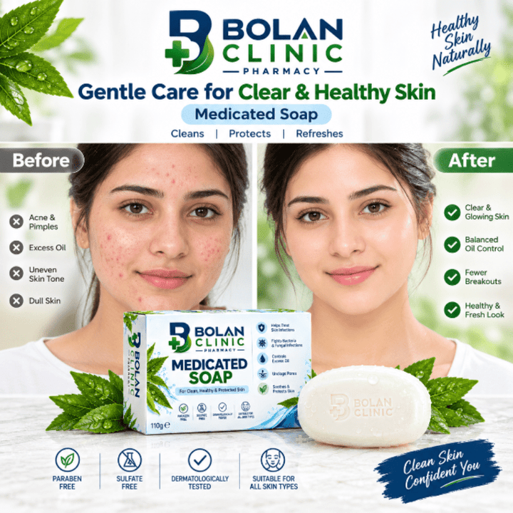 Medicated Soap - Supports a Cleaner-Looking Skin Surface - Bolan Clinic