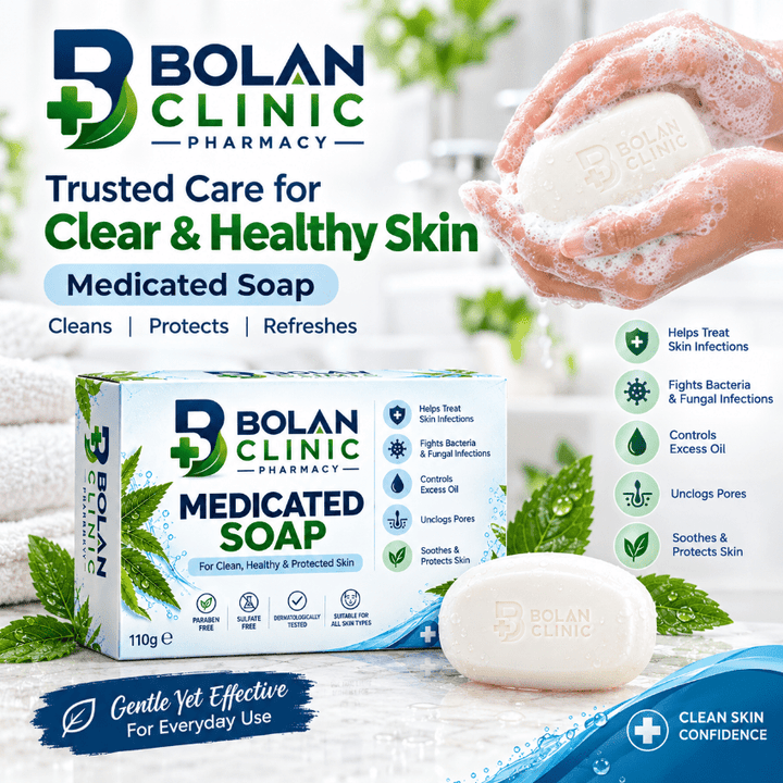 Medicated Soap - Supports a Cleaner-Looking Skin Surface - Bolan Clinic