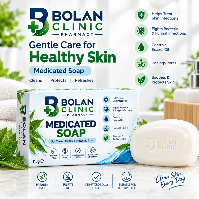 Medicated Soap - Supports a Cleaner-Looking Skin Surface - Bolan Clinic