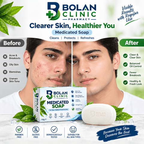 Medicated Soap - Supports a Cleaner-Looking Skin Surface - Bolan Clinic