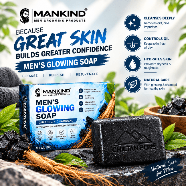 Men Glowing Soap – Deep Cleansing & Oil Control Bar - Bolan Clinic