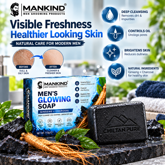 Men Glowing Soap – Deep Cleansing & Oil Control Bar - Bolan Clinic