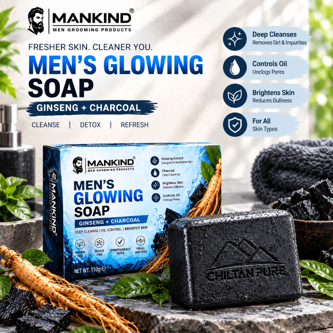 Men Glowing Soap – Deep Cleansing & Oil Control Bar - Bolan Clinic