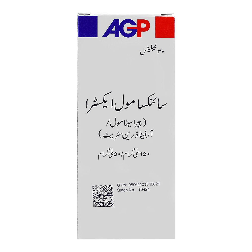AGP Pharma Sinaxamol Extra Tablet, 650mg/50mg, 30-Pack product image 2 - Bolanclinic